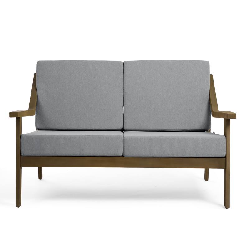 6-piece Adirondack Teak Patio Armchairs Loveseat Seating Conversation Set