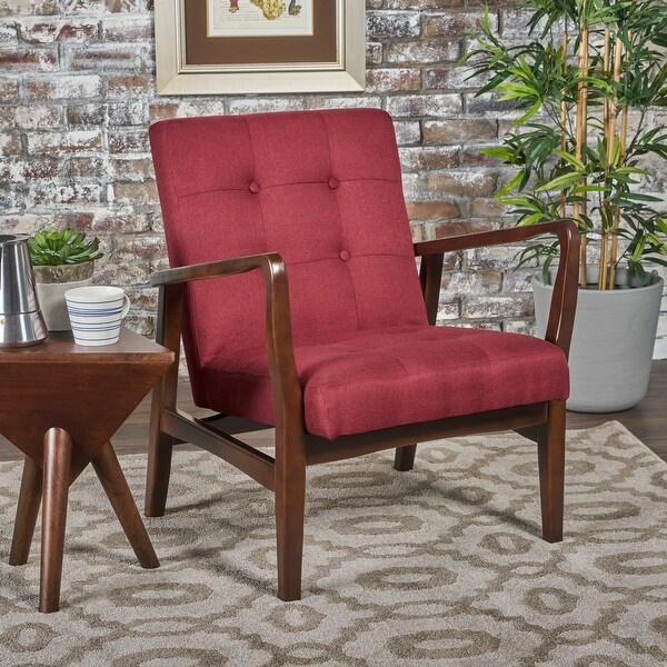 Mid Century Modern Fabric Chair for Living Room Bedroom Deep Red Bed Bath Beyond 40562141
