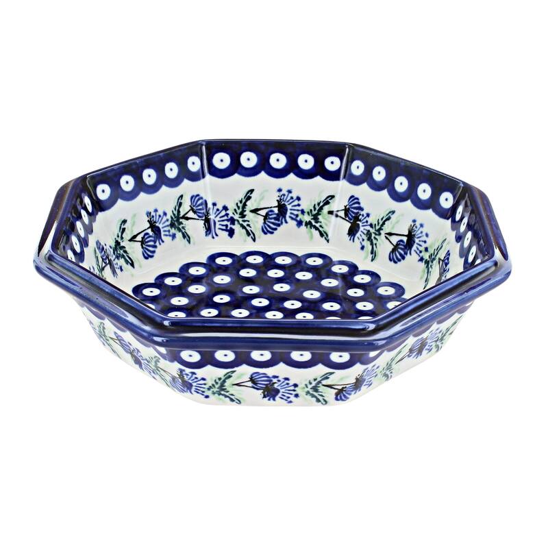 Blue Rose Polish Pottery 238 Zaklady Large Octagonal Bowl - Sweet Annie