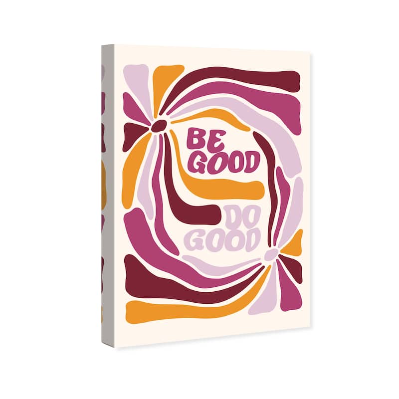 Wynwood Studio Canvas Typography and Quotes Be Good Do Good Floral Purple Modern & Contemporary Wall Art Canvas Print