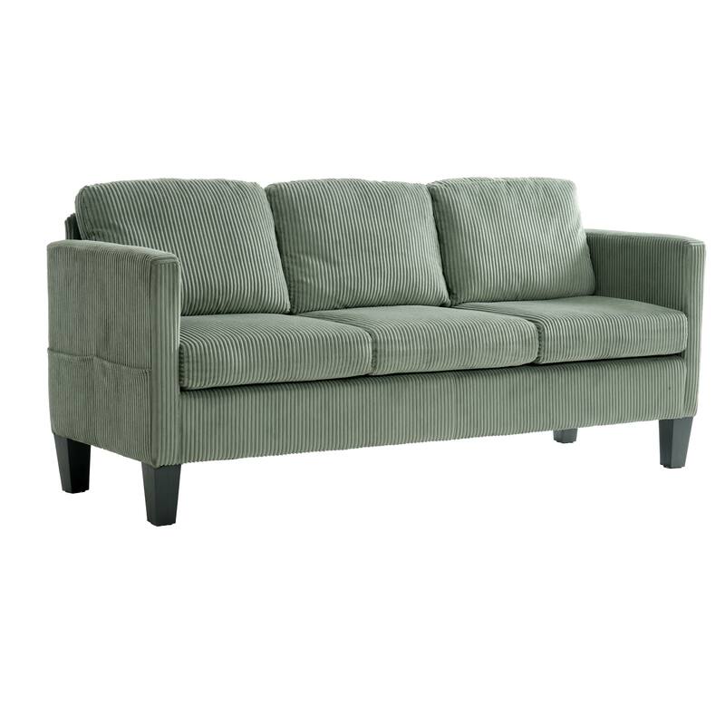 4 Seat Velvet L-Shaped Sofa with Chaise and Padded Corduroy Multi-functional Modern Sectional Couch - 88.18 in.L x 31.5 in.H