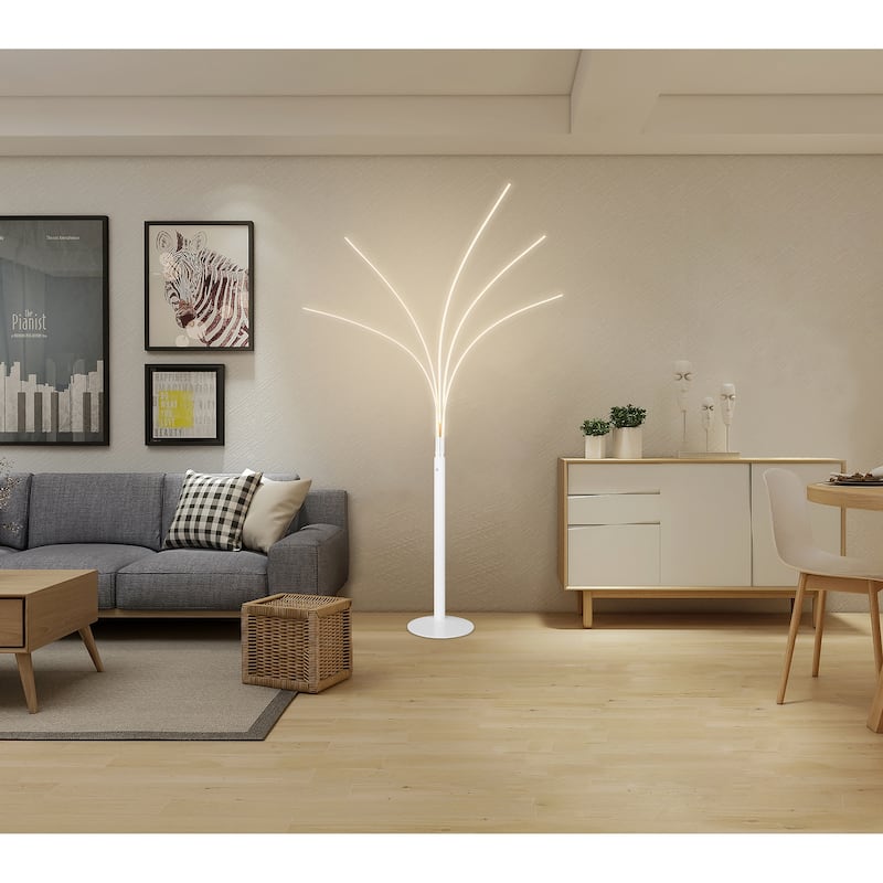 Artiva USA 60W LED Arched Floor Lamp, 94"H, Matt White - 94