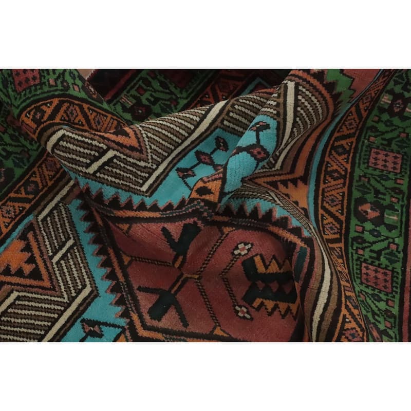 Hand Knotted Oriental 100% Wool Carpet Traditional Tribal Pink Ardebil Runner Rug - 11' 0'' X 3' 2''
