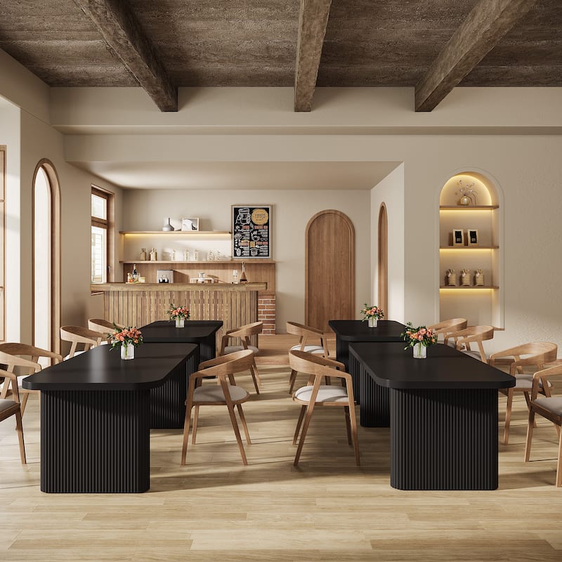 62-Inch Wood Dining Table for 4-6 People Modern Rectangular Kitchen Table for Dining Room Living Room