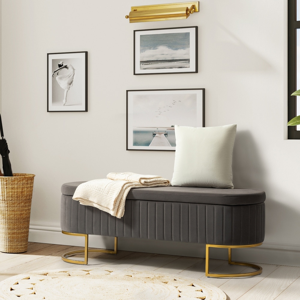Grey Storage Benches Metal Storage Benches Bed Bath Beyond