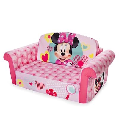 Marshmallow Furniture Kids 2-in-1 Flip Open Foam Compress Sofa Bed, Mickey Mouse