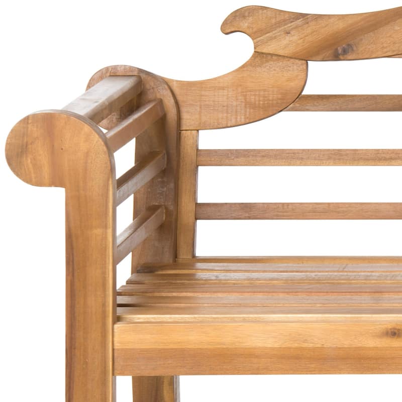 SAFAVIEH Outdoor Patio Furniture Hamida Acacia Wood Garden Bench - 77Wx23Dx41H