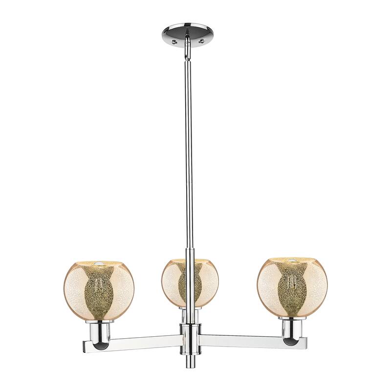 Innovations Lighting Endless Possibilities Arcadia - Athens - 3 Light 28" Stem Hung Chandelier - Mercury/Polished Chrome