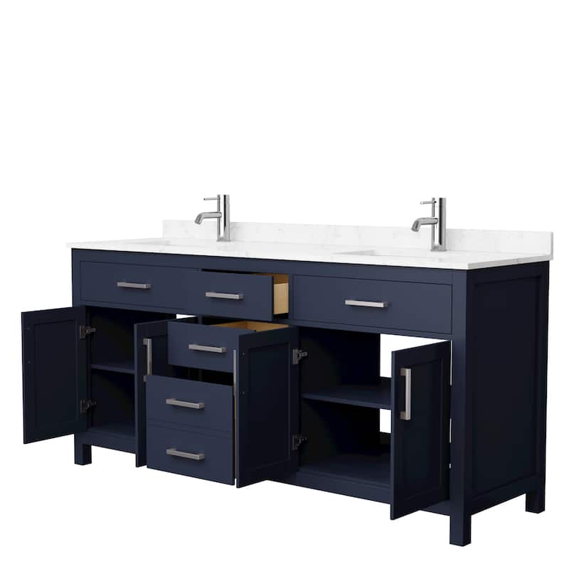 Beckett 72-inch Double Vanity with Cultured Marble Top