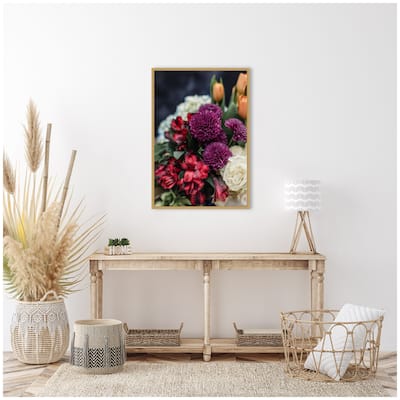 Kate and Laurel Sylvie Wine Bouquet Framed Canvas by Alicia Abla