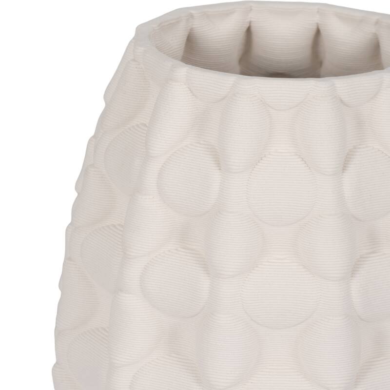 Sagebrook Home Alexander 3D Printed Vase, Ivory/Beige, Bud