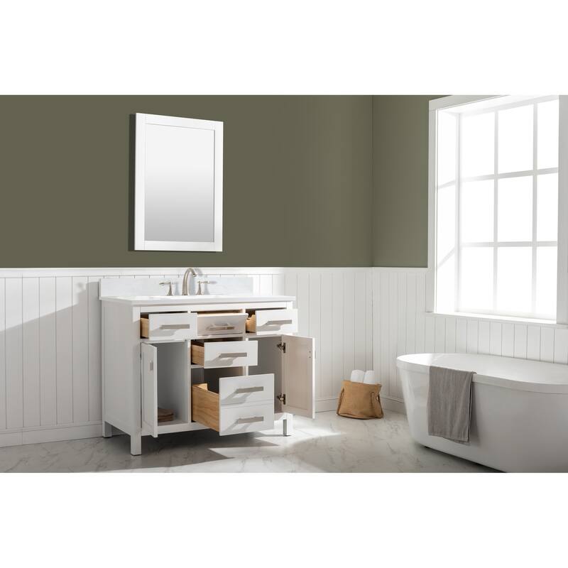 Valentino 42" Single Vanity in White