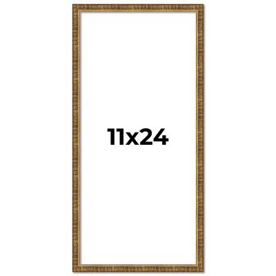 11x24 Frame Gold Solid Wood Picture Frame - Complete Modern Photo