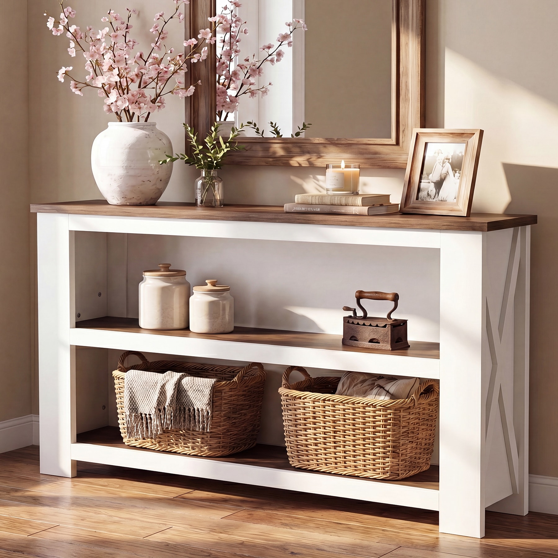 Console Table for Entryway, 63" Long Sofa Table with Storage for Living Room, Sofa Table Behind Couch for Foyer, Hallway