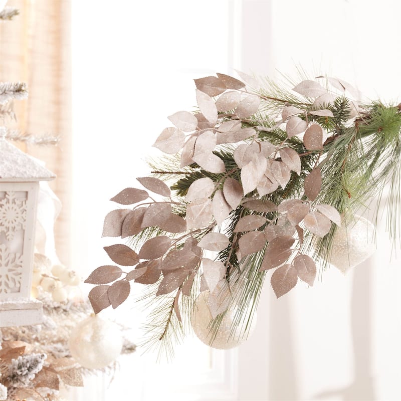 Glittered Leaf Spray (Set of 6)