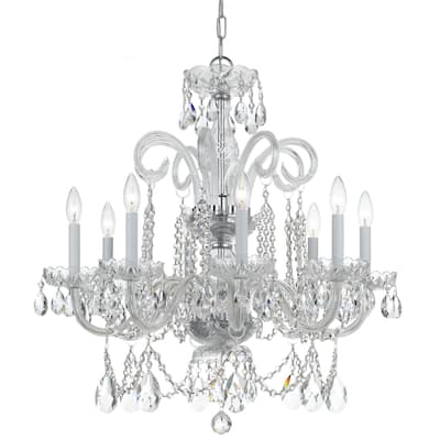 Traditional Crystal 8 Light Spectra Crystal Chrome Chandelier - 27'' W x 27'' H