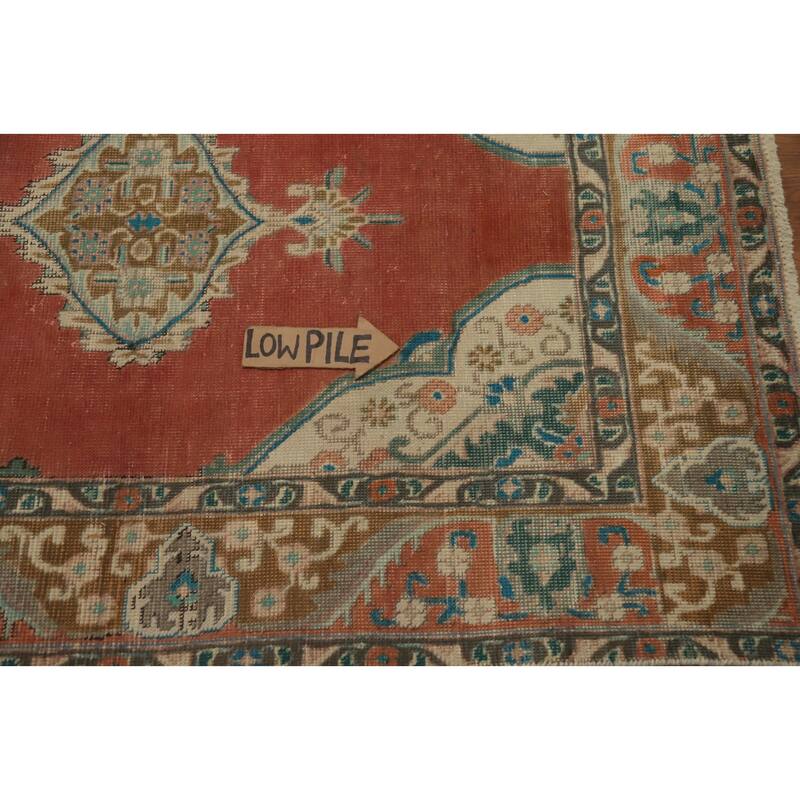 Hand Knotted Oriental 100% Wool Carpet Traditional Medallion Oranges & Rust Tabriz Area Rug - 6' 3'' X 4' 4''