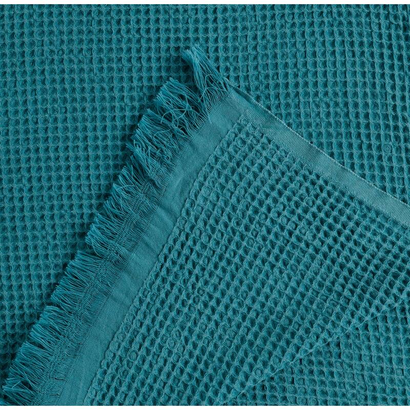 KAFTHAN Textile Waffle Plain Cotton Queen Coverlet