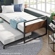 preview thumbnail 10 of 8, Priage by ZINUS Brown Bamboo and Metal Daybed with Trundle