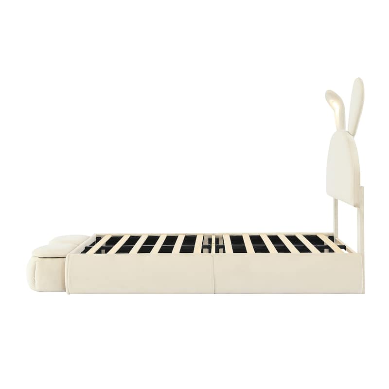 Twin Size Upholstered Platform Bed