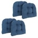 preview thumbnail 54 of 62, 19-inch U-Shaped Microsuede Chair Cushion (Set of 1, 2, or 4) Set of 4 - Indigo