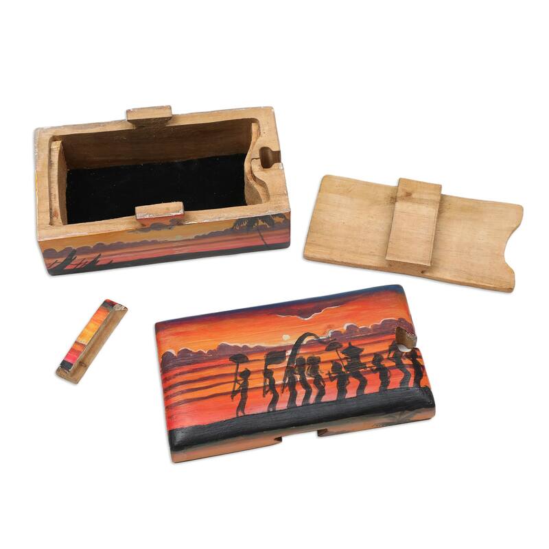 Novica Handmade Melasti Sunrise Wood Decorative Box