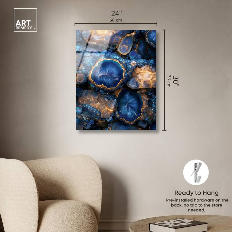 Oceanic Gold Sparkle Acrylic by Art Remedy, Ready to Hang