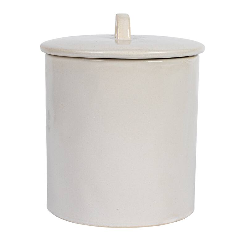 Debossed Stoneware Treat Canister with Paw Print
