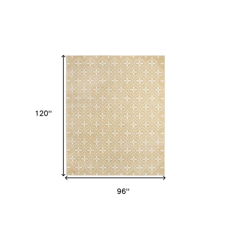 HomeRoots Geometric Modern Rectangle Outdoor Rug - 8' X 10'