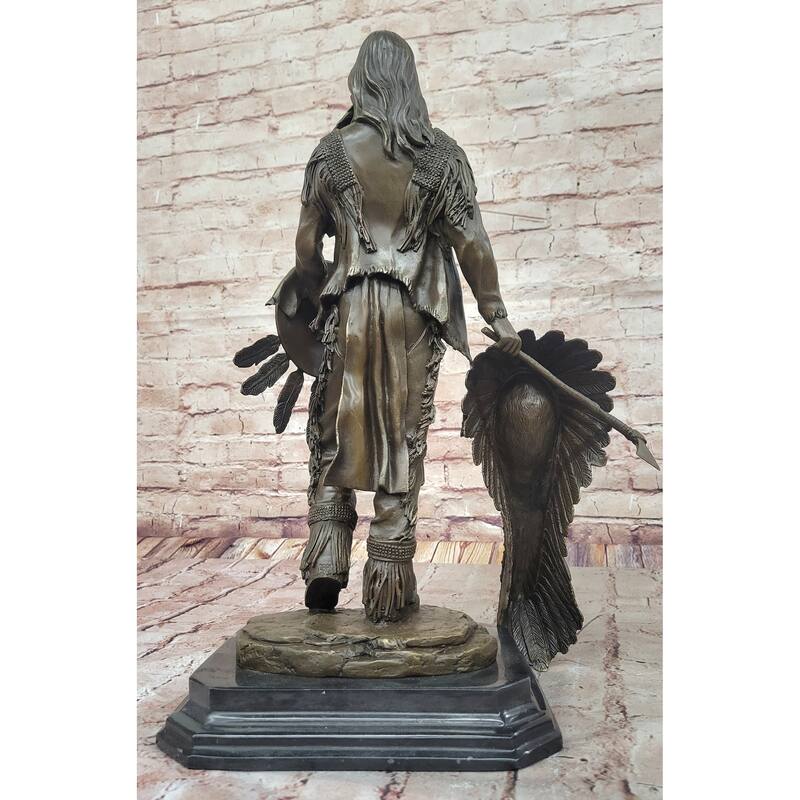 Appeal To The Great Spirit Sioux Chief Indian Bronze Statue By Mario Nick Figurine