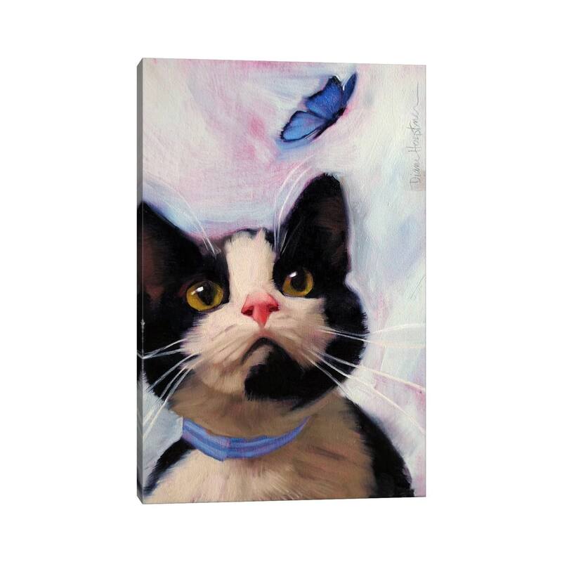 iCanvas "Cat And Butterfly" by Diane Hoeptner Canvas Print