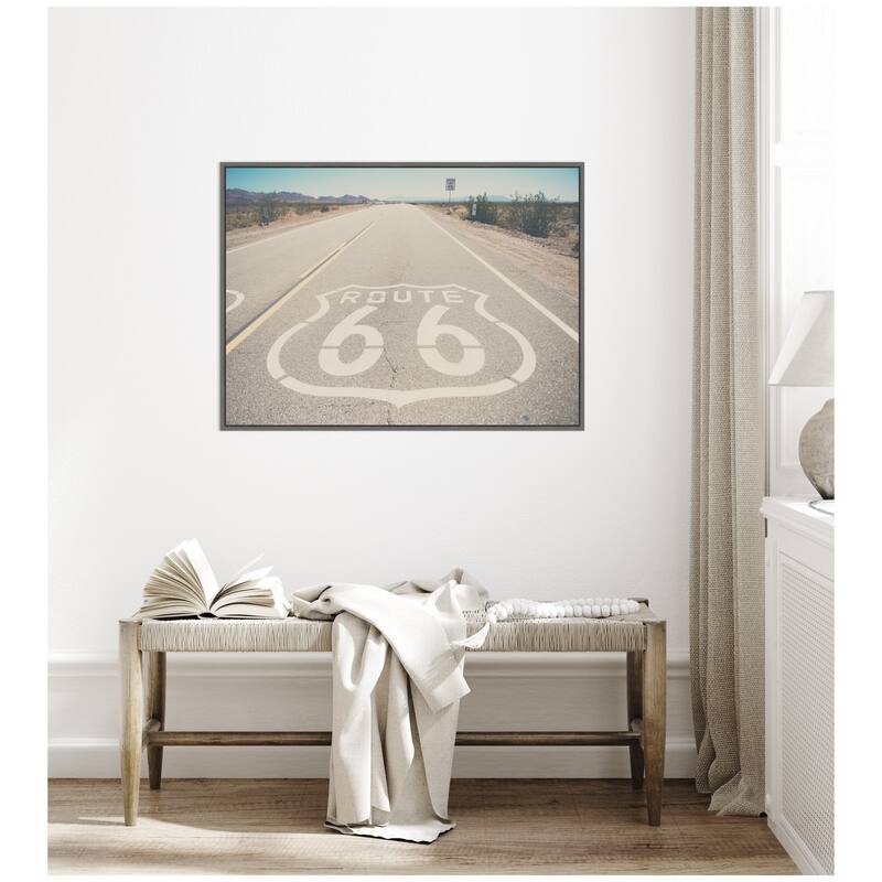 Kate and Laurel Sylvie Route 66 Framed Canvas by Laura Evans