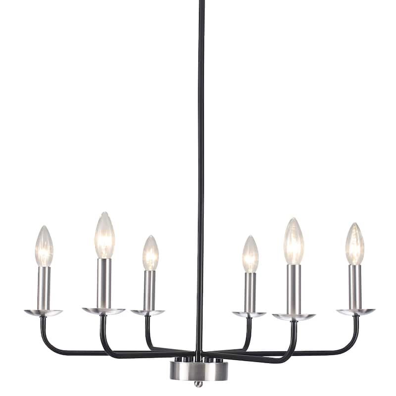 24.01 in. Modern Farmhouse Chandelier , 6-Light French Country Chandelier for Dining Room Living Room Bedroom Kitchen