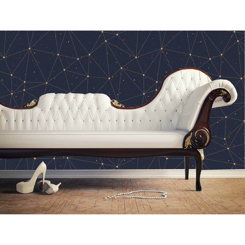Galaxy Navy Blue Removable Wallpaper 10'ft H x 24''inch W Bed Bath