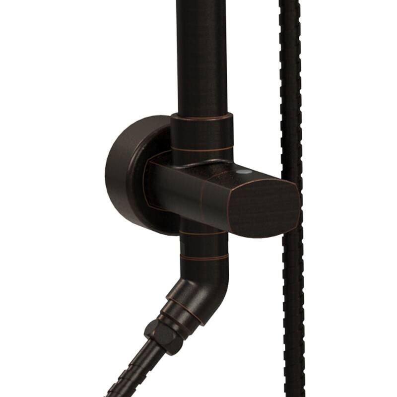 Kauai III 8-in Rain Showerhead Shower System with Slide Bar and Integrated Soap Dish
