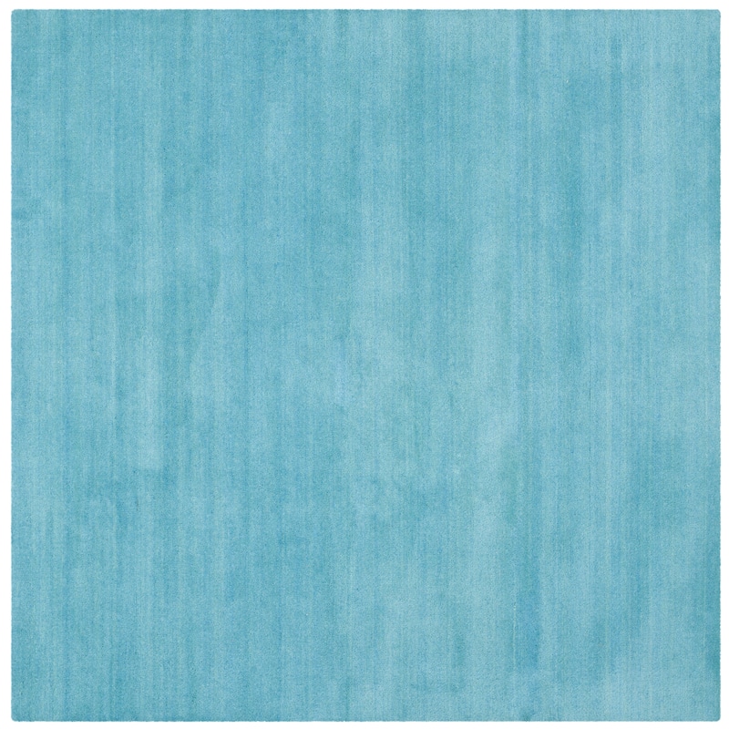 SAFAVIEH Handmade Himalaya Colorweave Plaid Modern Wool Rug - 4' Square - Turquoise