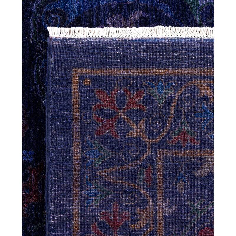 Overdyed One-of-a-Kind Hand-Knotted Area Rug - Navy - 9' 3" x 11' 10"