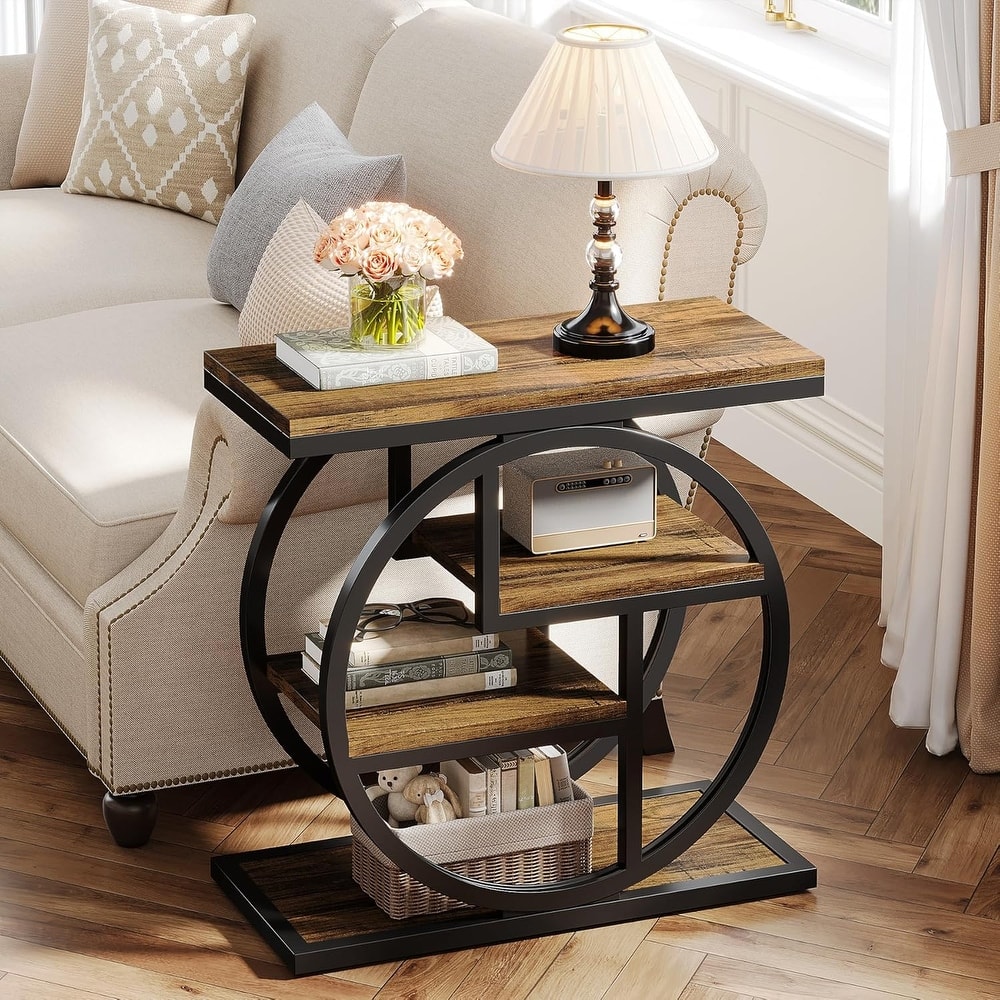 Small 3-tier Living Room End Tables And Side Tables with Metal Frame