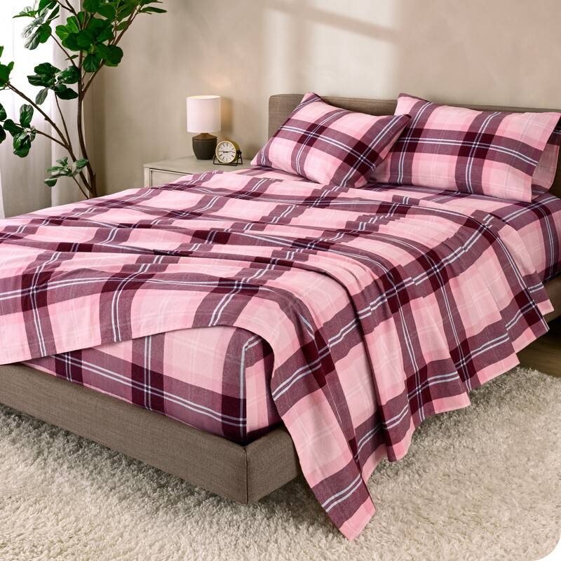 Bare Home Cotton Flannel Sheet Set - Velvety Soft Heavyweight