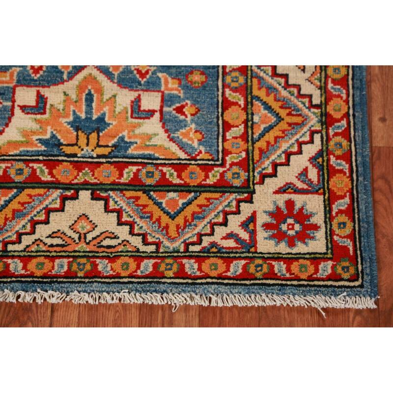 Blue Kazak Oriental Foyer Rug Handmade Wool Carpet - 2'8"x 4'2"