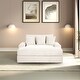 preview thumbnail 5 of 9, Furniture of America Venden Modern Chenille Padded 2-Seater Chaise Loveseat with USB Charger and Cup Holders