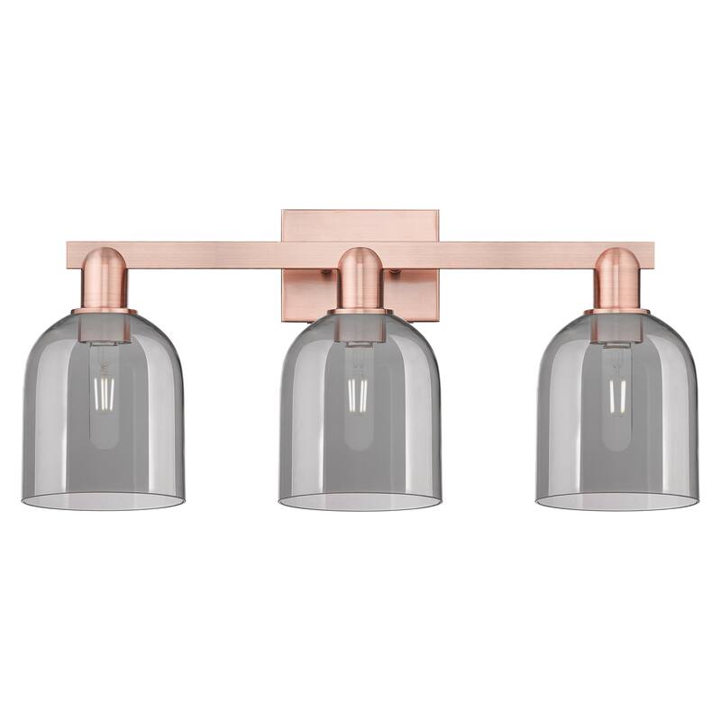Innovations Lighting Endless Possibilities Arcadia - Bella - 3 Light 25" Bath Vanity Light - Antique Copper/Light Smoke