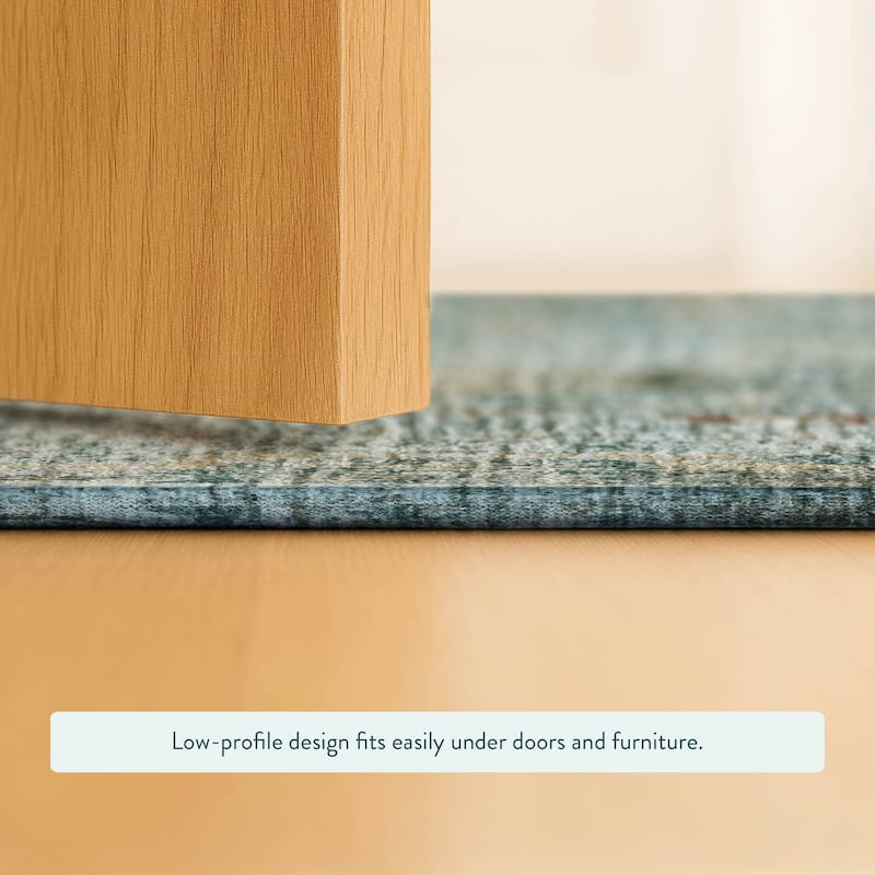 Machine Washable Indoor/ Outdoor Vintage Traditional Chantille Rug