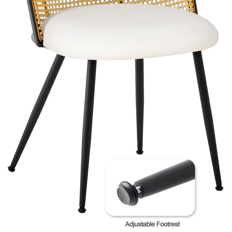Modern Upholstered Rattan Dining Chairs Set of 2/4