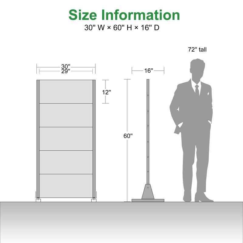 Outdoor Privacy Screen with Stand for Patio Garden Metal Fence