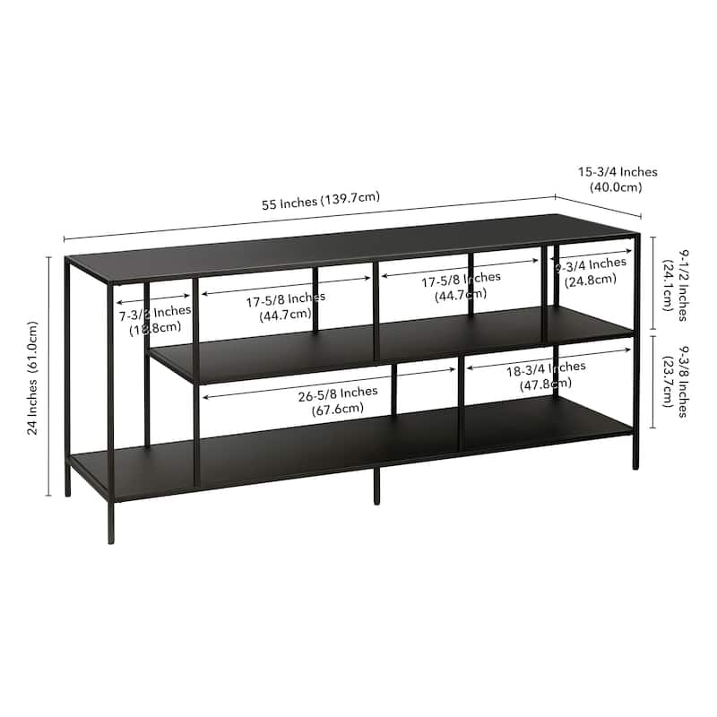 Winthrop Rectangular TV Stand with Metal Shelves for TV's up to 60"