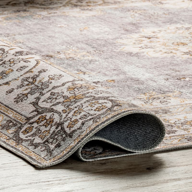 Nuloom Ren SpinClean Vintage Floral Machine Washable Area Rug