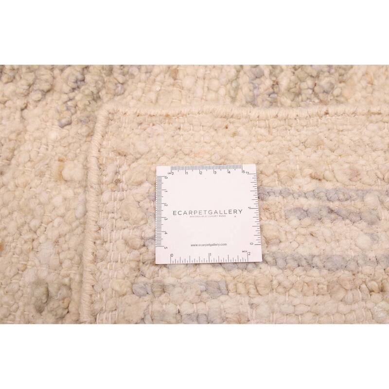 ECARPETGALLERY Hand-knotted Looma Ivory Wool Rug - 8'6 x 9'9