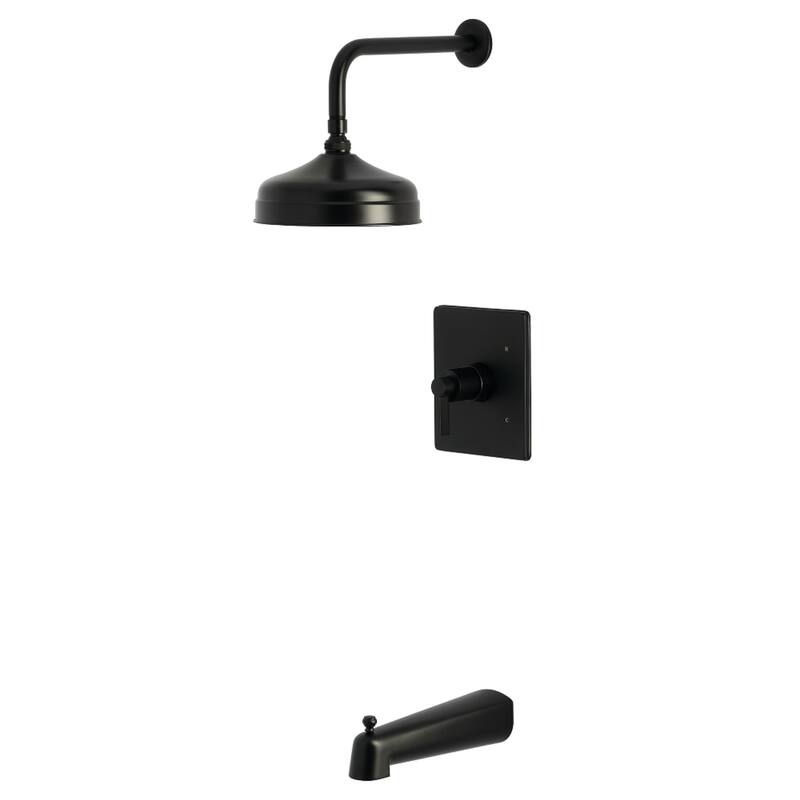 Kingston Brass NuvoFusion Single-Handle Pressure Balanced Tub and Shower Faucet - Matte Black