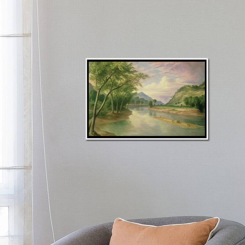 iCanvas "Ohio River near Marietta, 1855 " by Henry Cheever Pratt Framed Canvas Print